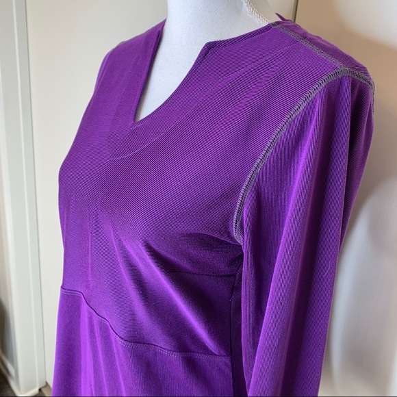 WOOLRICH V-NECK PULLOVER PURPLE TOP - Picture 6 of 14